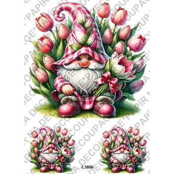 Umělecký papír Rýžový a soft papír na decoupage - Skřítek letní - KB03806 Materiál: Soft, Rozměr: A4