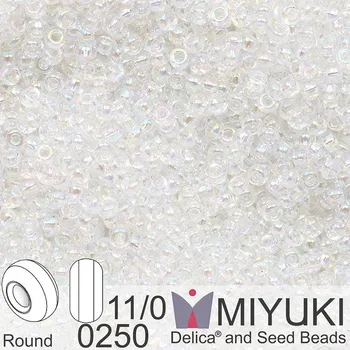 Korálek Korálky Miyuki Round 11/0. Barva 0250 Crystal AB. Balení 5g