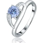 JVD Dámský stříbrný prsten se zirkony a blue topazem SVLR0841SH2M461