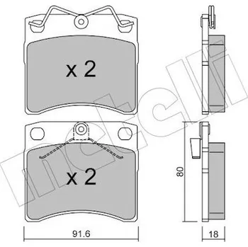 Brzdový systém Sada brzdových destiček, kotoučová brzda METELLI 22-0163-1