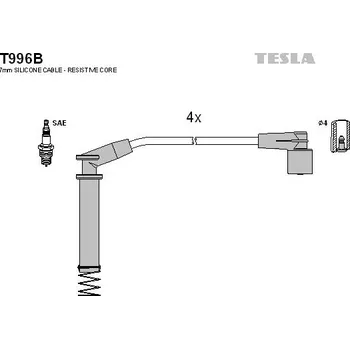Zapalovací kabel Sada kabelů pro zapalování TESLA T996B