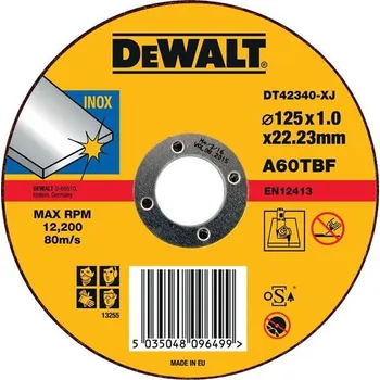 Řezný kotouč DeWALT DT42340TZ-QZ - Kotouč řezný pr. 125 x 1,0 mm na kov, nerez (Inox) (balení 10 ks)