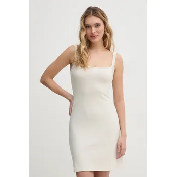 Dámské šaty Šaty Calvin Klein Jeans béžová barva, mini, J20J225272 01X, vel. XL