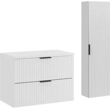 Koupelnový nábytek Comad SET-ADW B WHITE 80CM HC Nábytková sestava 80 cm s deskou a vysokou skříňkou