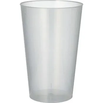 Jednorázové nádobí Opakovaně použitelný plastový kelímek PP 0.4L nerozbitný 50ks