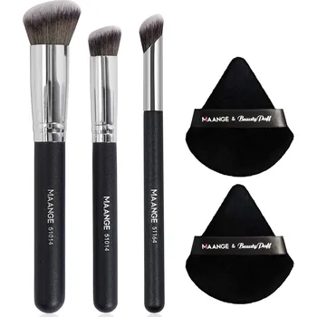 Kosmetický štětec Štětce na make up pro korektor a oční stíny | kosmetické potřeby 3+2 ks - Černá Stříbrná