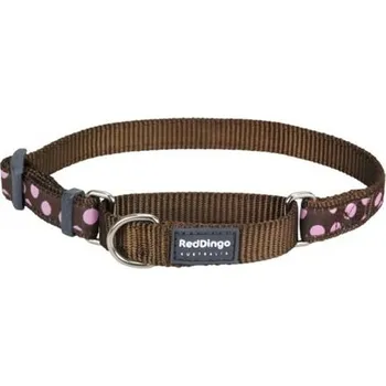 Vodítko pro psa Obojek polostahovací RD 20 mm x 33-50 cm - Pink Spots on Brown