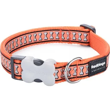 Vodítko pro psa Obojek RD 15 mm x 24-37 cm - Bones Reflexní - Oranžová