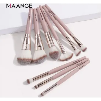 Kosmetický štětec Sada štětců na líčení pro dokonale hladký make-up | kosmetické potřeby 9 ks - Růžový