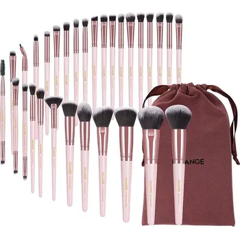 Kosmetický štětec Profesionální sada štětců na make up s taštičkou | kosmetické potřeby 30 ks - Růžové zlato