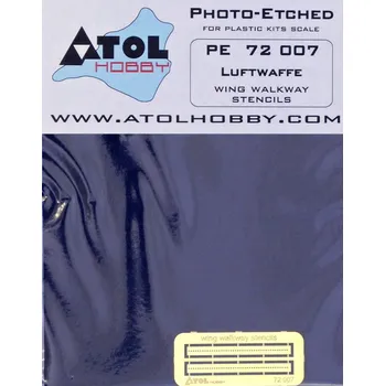 Plastikový model Atol hobby 1/72 Luftwaffe wing walkway stencils (PE set)