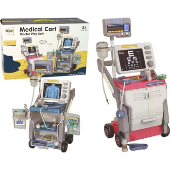 Hračka pro nejmenší Mamido Sada pro malého doktora lékařský vozík růžový