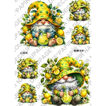 Umělecký papír Rýžový a soft papír na decoupage - Skřítek letní - KB03816 Materiál: Soft, Rozměr: A4