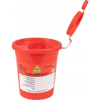 Odpadkový koš Nádoba na nebezpečný lékařský odpad 0,7L červená