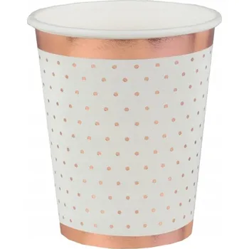 Party nádobí KELÍMKY papírové HNĚDO-zlaté NAROZENINY párty 10