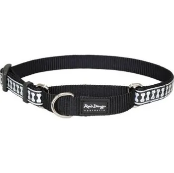Vodítko pro psa Obojek polostahovací RD 25 mm x 41-63 cm - Bones Reflexní - Černá