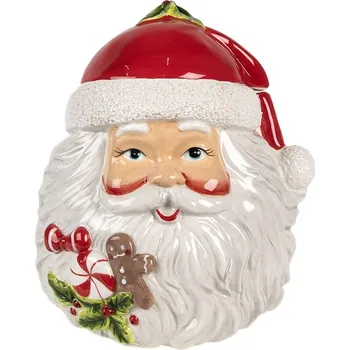 Bytová dekorace Keramická vánoční dóza se Santou - 20*17*22 cm