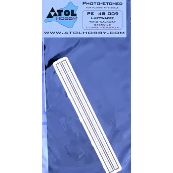 Plastikový model Atol hobby 1/48 Luftwaffe wing walkway stencils LONG (PE set)
