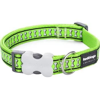 Vodítko pro psa Obojek RD 20 mm x 30-47 cm - Bones Reflexní - Limetková