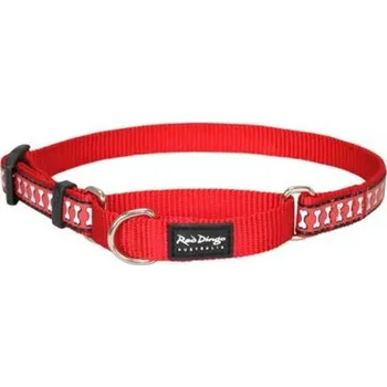 Vodítko pro psa Obojek polostahovací RD 25 mm x 41-62 cm - Bones Reflexní - Červená