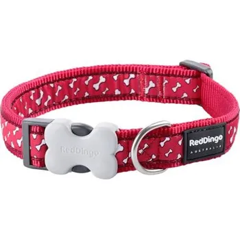 Vodítko pro psa Obojek RD 15 mm x 24-37 cm - Flying Bones Red