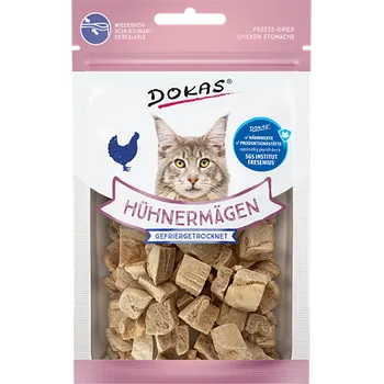 Krmivo pro kočku Dokas – Mrazem sušené kuřecí žaludky pro kočky 12g