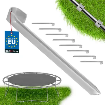 Vjezdová kotva botka pro trampolíny pozinkovaná 430 mm sada 8 ks.