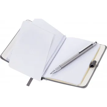 Zápisník Poznámkový zápisník včetně kuličkového pera Slimpad A6 grey Troika