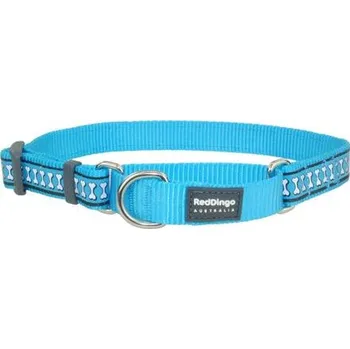 Vodítko pro psa Obojek polostahovací RD 15 mm x 26-40 cm - Bones Reflexní - Tyrkysová