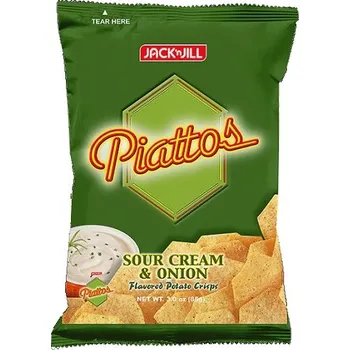 Chips Chipsy s příchutí zakysané smetany s cibulkou Piattos 85 g - Jack & Jill's