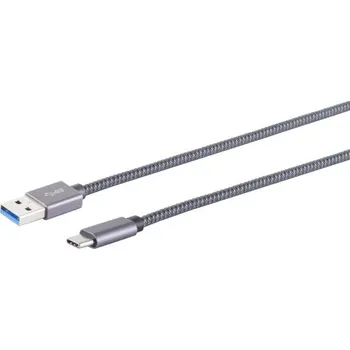 Datový kabel Kabel USB-A na USB-C - USB 3.2 Gen 2x1 - Nylonový plášť - 0,5 metrů - Černý
