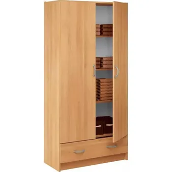Šatní skříň Skříň policová 2 dveře + 1 zásuvka BEST - buk - SLEVA 3% s kodem radost25