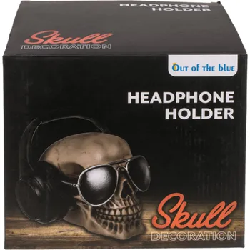 Sluchátka Stojan na sluchátka lebka Šedá
