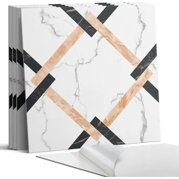 Dlažba Samolepicí vinylové dlaždice Geometrické mramorové vzory 4 ks 50x50 cm