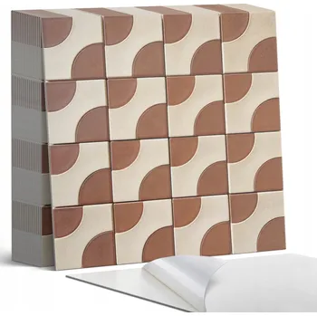 Dlažba Nástěnné dlaždice s PVC grafikou Geometrické dlaždice se vzory 20 ks 20x20 cm