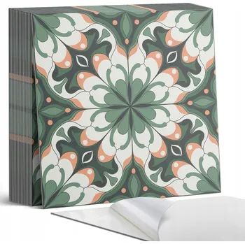 Obraz Sada vinylových obkladů na stěnu, stylový rostlinný vzor, 20 ks, 20x20 cm