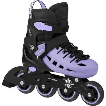 Kolečkové brusle Spokey 4ONE Brusle 4v1, fialové, vel. 29-43