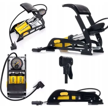 pumpička PODLAHOVÁ NOŽNÍ PUMPA S MANOMETREM NA KOLO AUTO DVOUPISTOVÁ