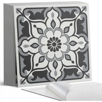 Dlažba Vinylové samolepicí dlaždice Květinový vzor s ornamenty 20 ks 20x20 cm
