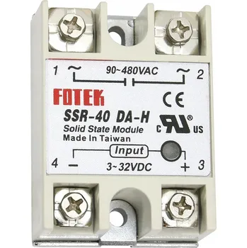 Relé POLOVODIČOVÉ RELÉ SSR 40A DC AC 3-32VDC 90-480VAC FOTEK SSR-40DAH