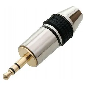 Audio kabel JACK 3.5MM STEREO ZÁSTRČKA CHROMOVANÁ PRO KABEL 8MM