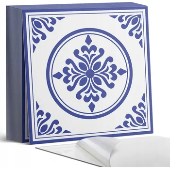 Dlažba Vinylové samolepící dlaždice Vzor s kruhem a květinami 20 ks 20x20 cm