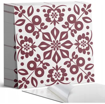 Obraz Samolepicí obkladové dlaždice na zeď, vinylové, květinový vzor s listy, 20 ks, 20x20 cm