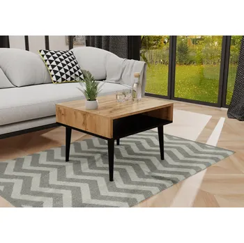 Konferenční stolek Konferenční stolek Malecki Meble obdélníkový 55 x 50 x 45 cm černý, dub wotan