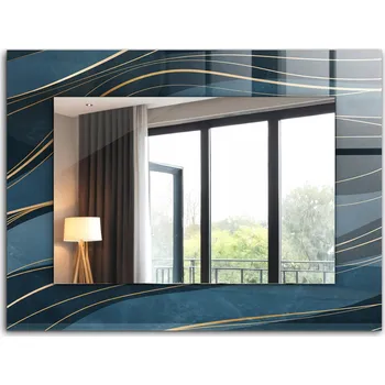Zrcadlo Zrcadlo s potiskem do koupelny ložnice obývacího pokoje Abstraktní linie 80x60 cm