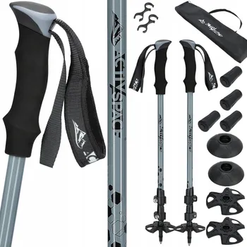 Trekingová hůl Trekkingové hole Activ/Space nastavitelné 61-135 cm šedé sada 2 ks
