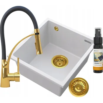 Granitový dřez Jednokomorový granitový dřez Granitan MINI45, bílý