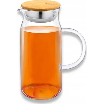 Skleněný džbán na nápoje, vodu, džusy s bambusovým víkem Wilmax 1L