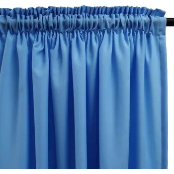 Obraz Závěsy DO OBÝVÁKU NA PÁSCE 140x340 SVĚTLE MODRÁ PANAMA NA MÍRU