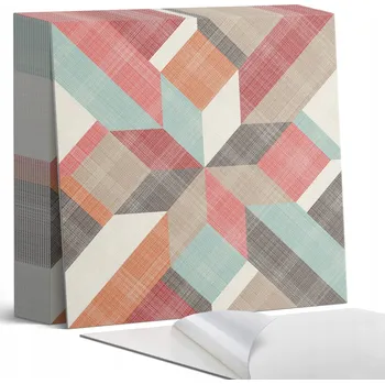 Dlažba Sada dlaždic Vinyl Geometrie v barevných tvarech 20 ks 20x20 cm